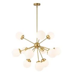 Modern Opal Glass Globe 12-light Sphere Sputnik Chandelier