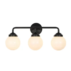 Modern Shine Opal Glass Globe Bathroom Vanity Wall Light
