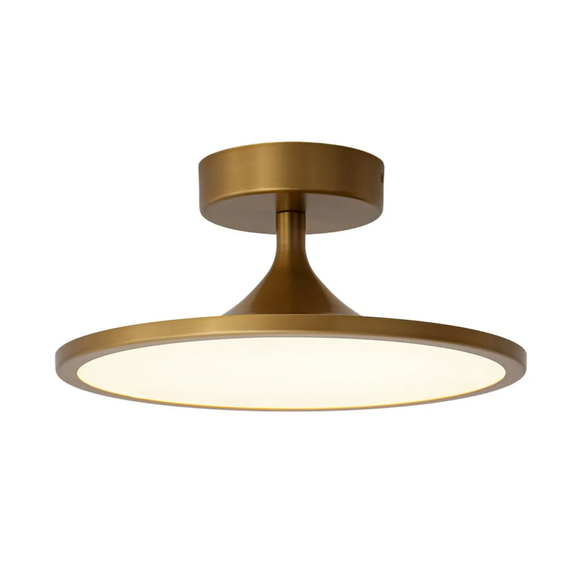 Modern Simple Brass Round Dimmable LED Semi Flush Mount
