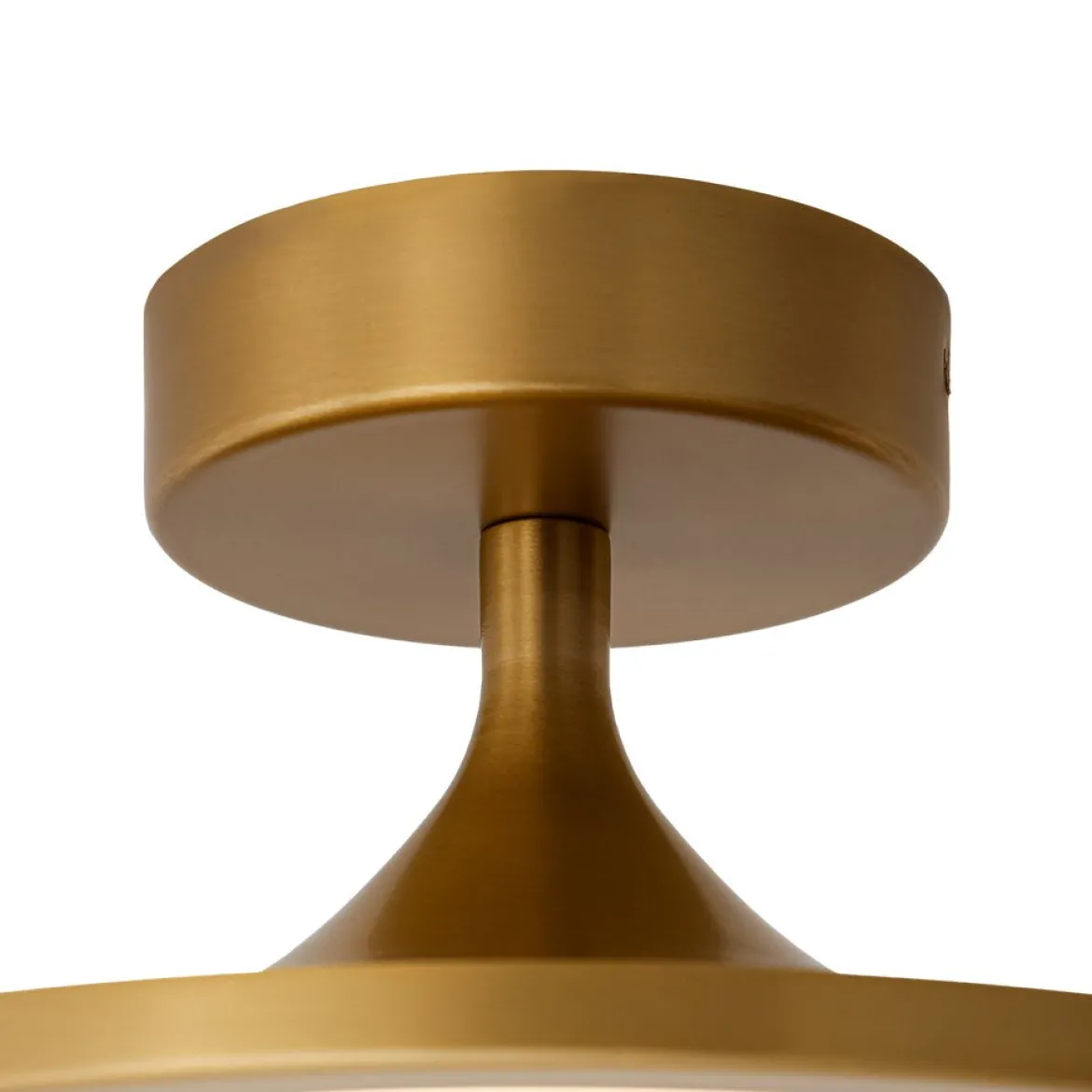 Modern Simple Brass Round Dimmable LED Semi Flush Mount
