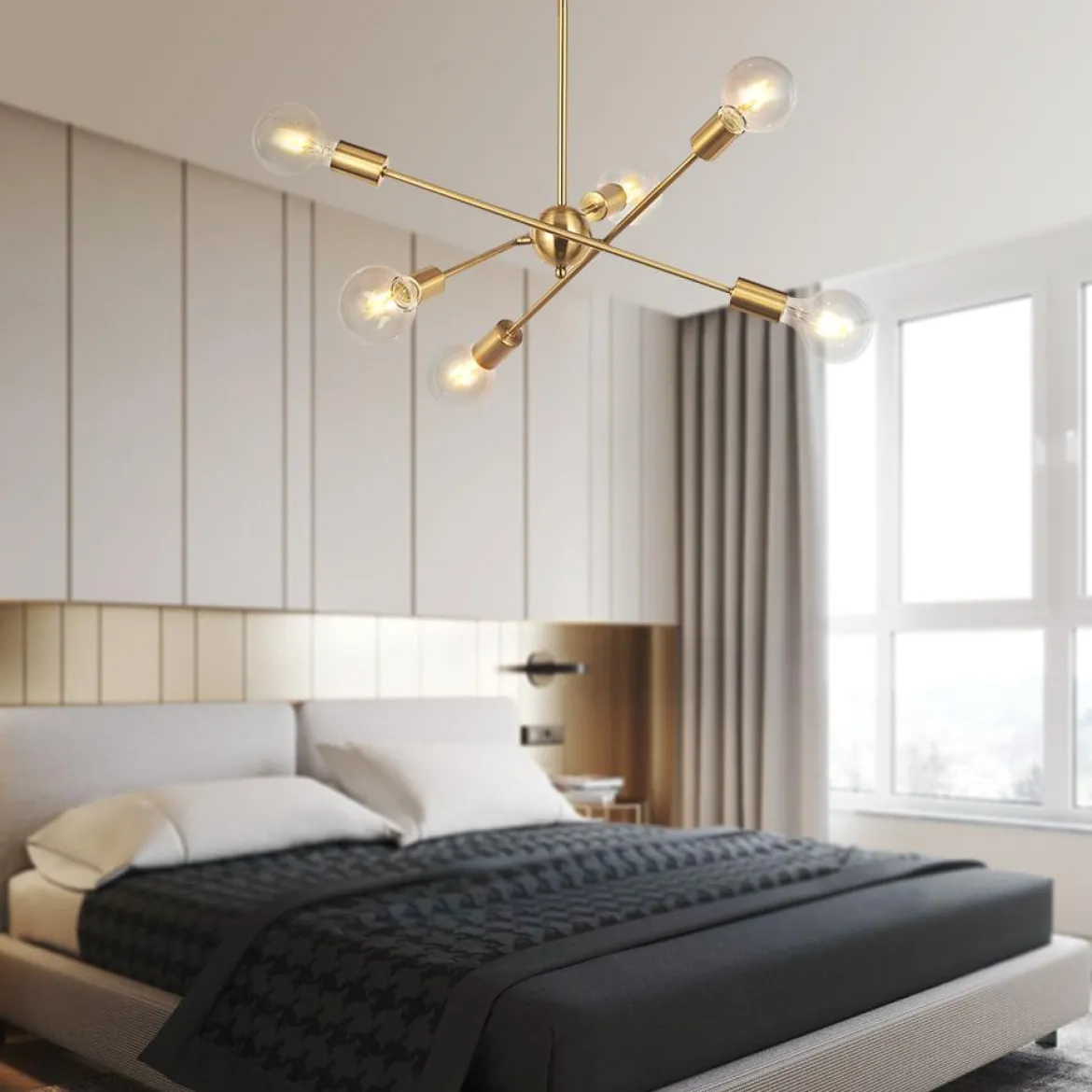 Modern Sphere Gold Sputnik Chandelier