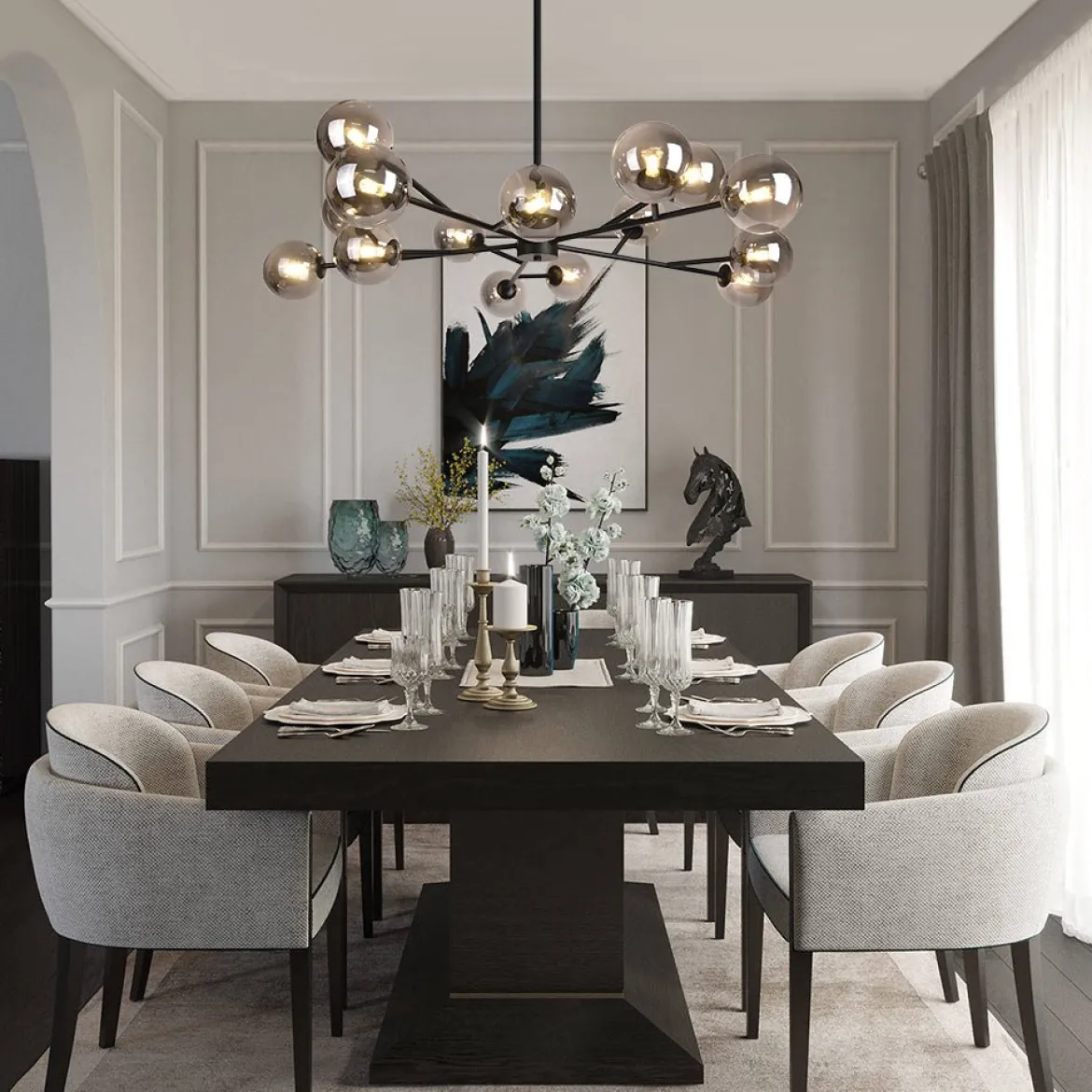 Modern Sputnik Branching Bubble Chandelier