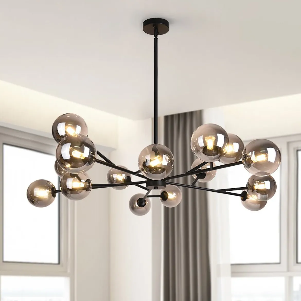 Modern Sputnik Branching Bubble Chandelier