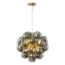 Moody Luxe Cluster Smoked Glass Bubble Sphere Chandelier