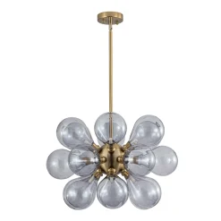 Morandi 18-Light Cluster Lavender Gray Glass Bubble Chandelier