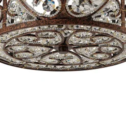Moroccan Antique Crystal Drum Cage Semi Flush Mount