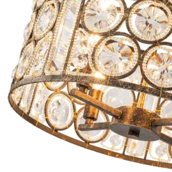 Moroccan Glam Vintage Crystal Drum Lantern Pendant