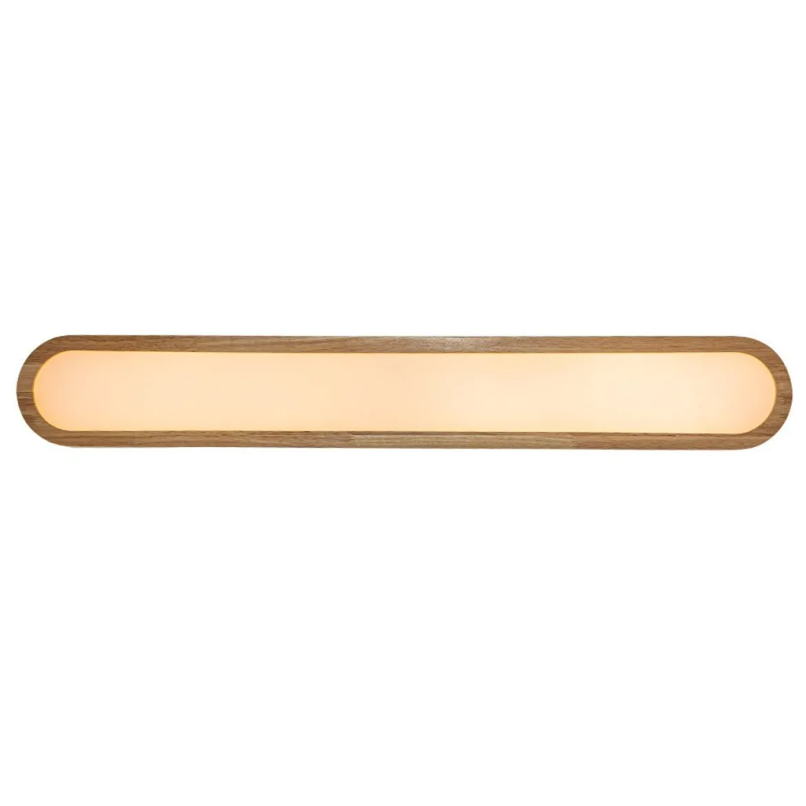Natural Wood Long Oval Dimmable LED Flush Mount Light