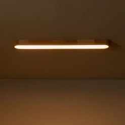 Natural Wood Long Oval Dimmable LED Flush Mount Light