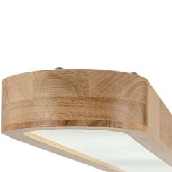 Natural Wood Long Oval Dimmable LED Flush Mount Light