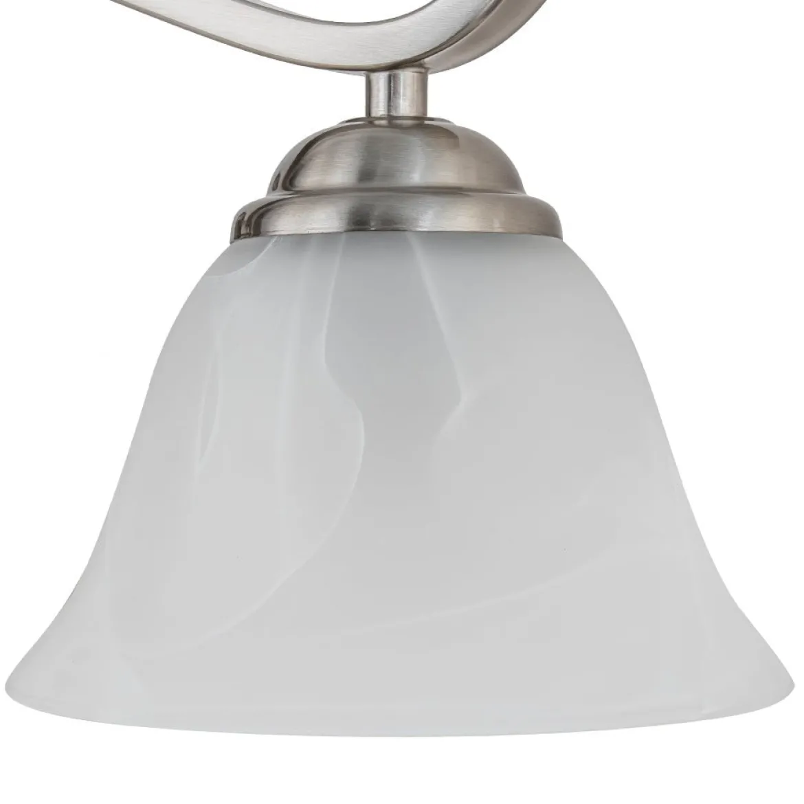 Nickel 4-Light Cloud Glass Bell Shade Vanity Light