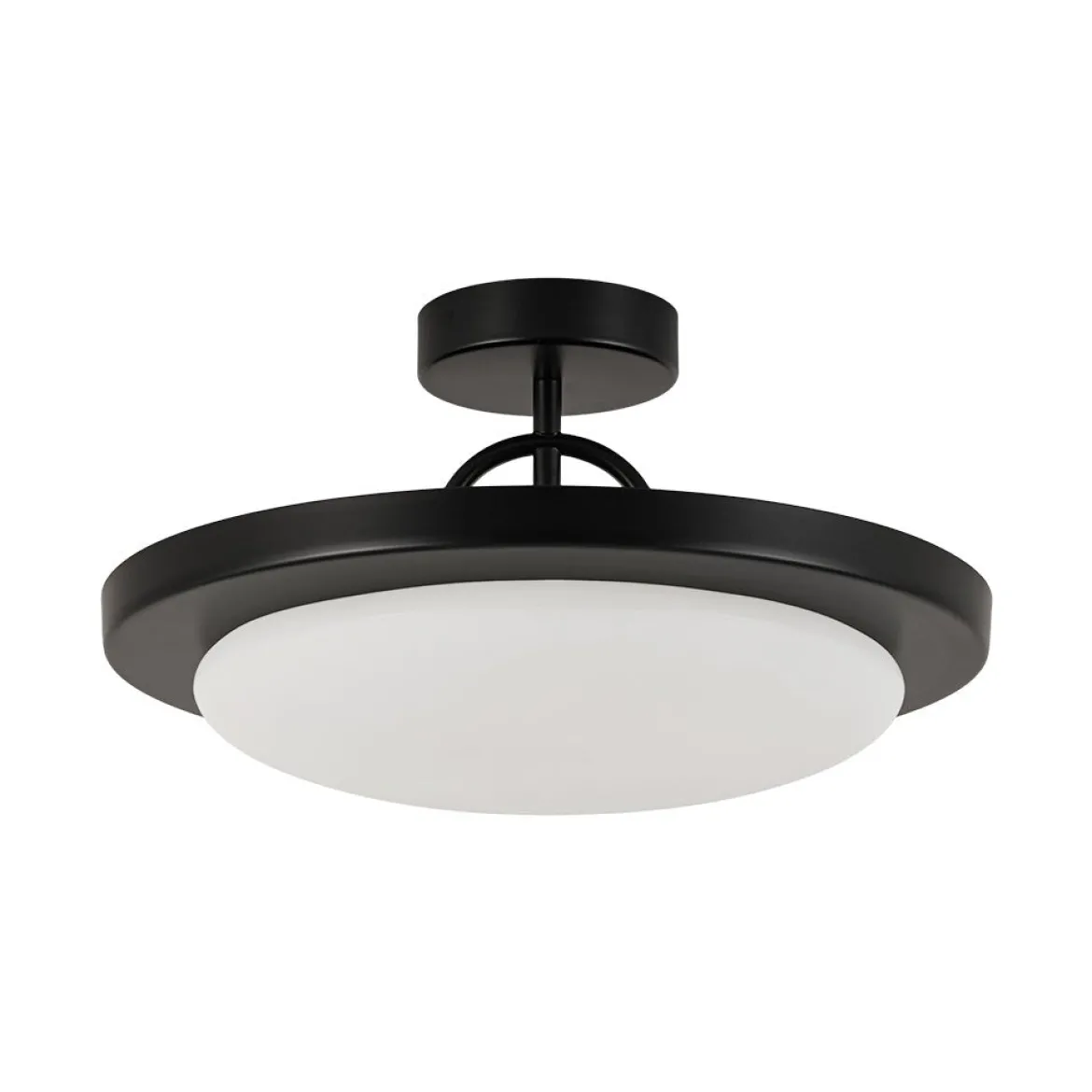 Nordic Black White Dimmable LED Round Semi Flush Mount