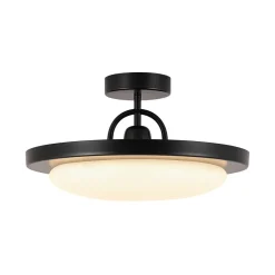 Nordic Black White Dimmable LED Round Semi Flush Mount