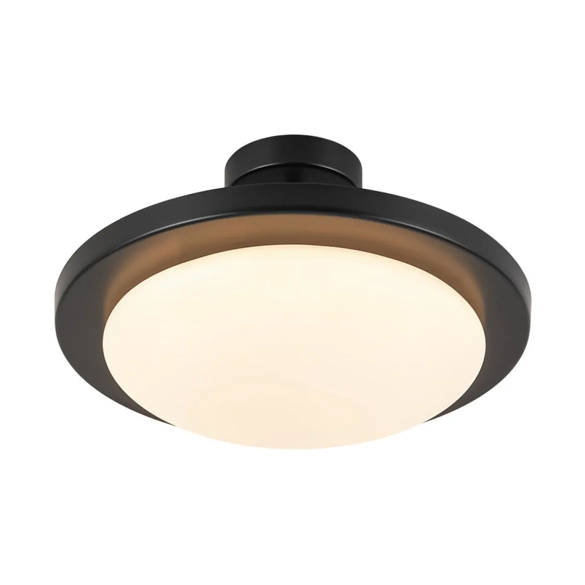 Nordic Black White Dimmable LED Round Semi Flush Mount