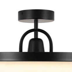 Nordic Black White Dimmable LED Round Semi Flush Mount