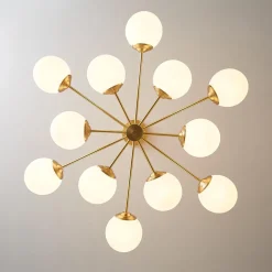 Opal Glass Globe Sputnik Chandelier