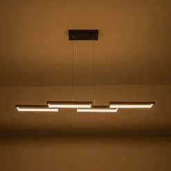 (OpenBox) Black 4-light Rectangular Dimmable LED Kitchen Island Pendant