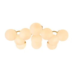 (OpenBox) Bloom Brass Frosted Glass Bubble Semi Flush Chandelier