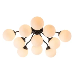 (OpenBox) Bloom Brass Frosted Glass Bubble Semi Flush Chandelier