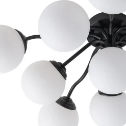 (OpenBox) Bloom Brass Frosted Glass Bubble Semi Flush Chandelier