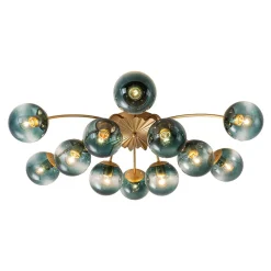(OpenBox) Bloom 12-Light Blue Glass Bubble Semi Flush Chandelier
