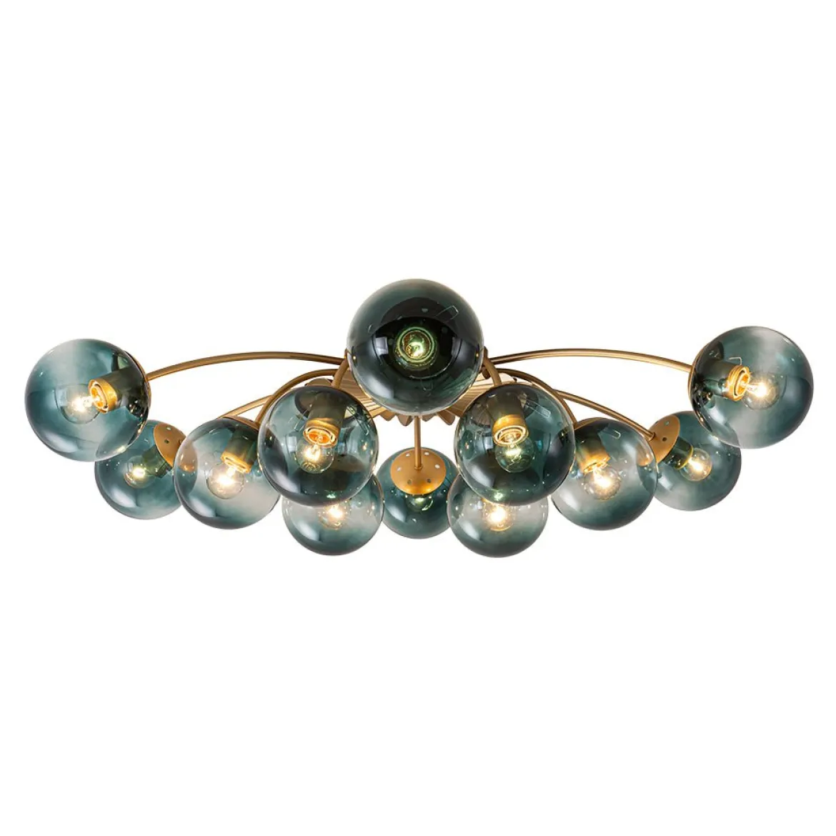 (OpenBox) Bloom 12-Light Blue Glass Bubble Semi Flush Chandelier