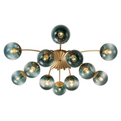 (OpenBox) Bloom 12-Light Blue Glass Bubble Semi Flush Chandelier