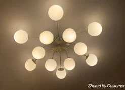 (OpenBox) Blossom 12-Light Opal Glass Bubble Semi Flush Chandelier