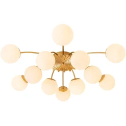 (OpenBox) Blossom 12-Light Opal Glass Bubble Semi Flush Chandelier