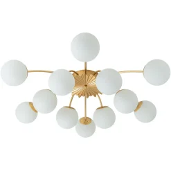 (OpenBox) Blossom 12-Light Opal Glass Bubble Semi Flush Chandelier