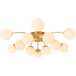 (OpenBox) Blossom 12-Light Opal Glass Bubble Semi Flush Chandelier