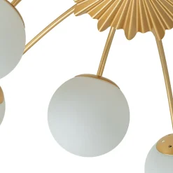 (OpenBox) Blossom 12-Light Opal Glass Bubble Semi Flush Chandelier