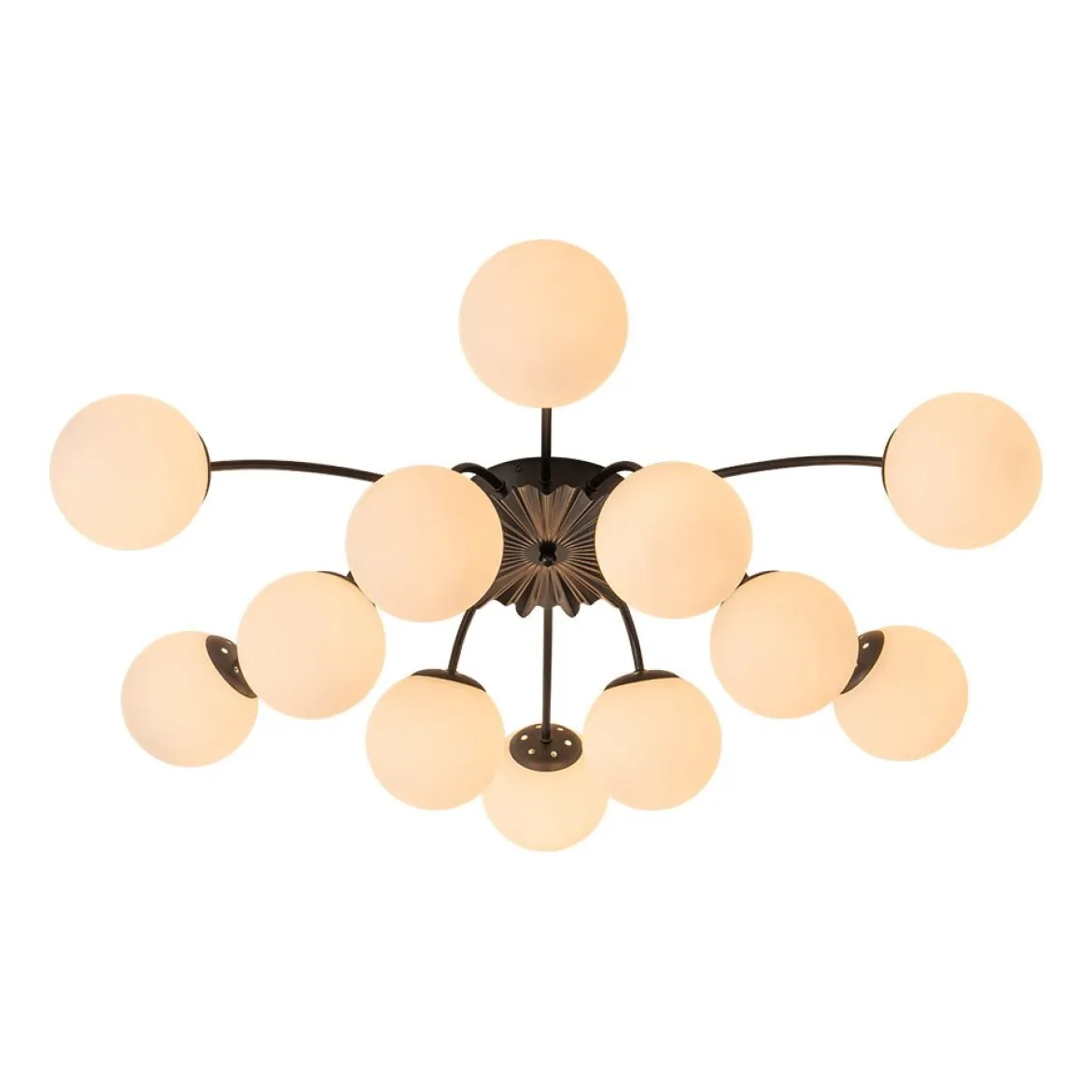 (OpenBox) Blossom 12-Light Opal Glass Bubble Semi Flush Chandelier