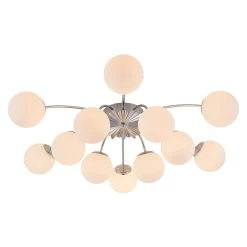 (OpenBox) Blossom 12-Light Opal Glass Bubble Semi Flush Chandelier