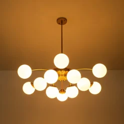 (OpenBox) Blossom 12-Light Opal Glass Bubble Semi Flush Chandelier