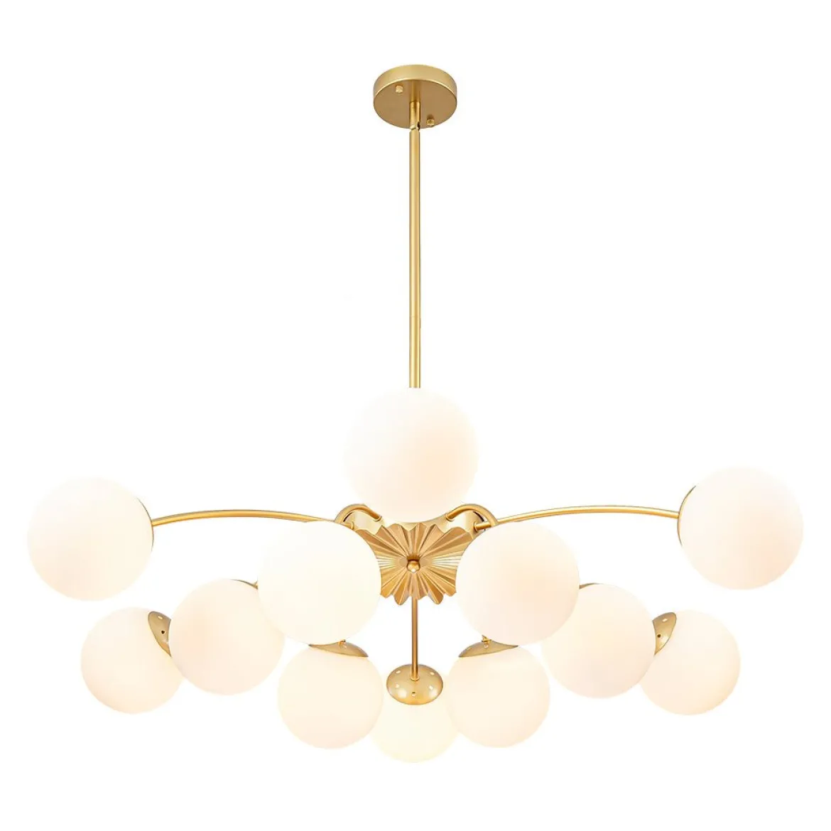 (OpenBox) Blossom 12-Light Opal Glass Bubble Semi Flush Chandelier