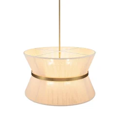 (OpenBox) Boho 2-Tier Woven Thread Tapered Drum Pendant Light
