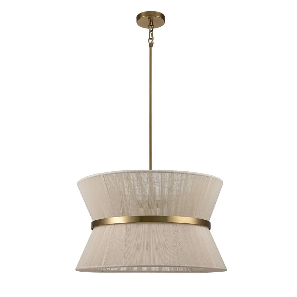 (OpenBox) Boho 2-Tier Woven Thread Tapered Drum Pendant Light
