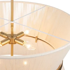 (OpenBox) Boho 2-Tier Woven Thread Tapered Drum Pendant Light