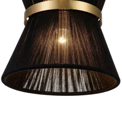 (OpenBox) Boho 2-Tier Woven Thread Tapered Drum Pendant Light