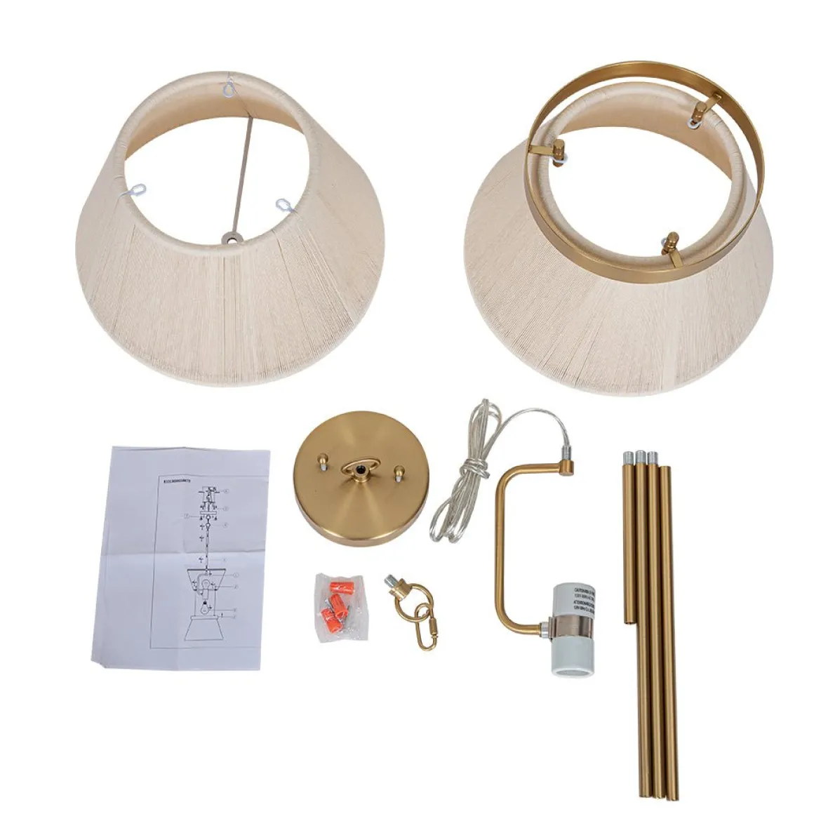 (OpenBox) Boho 2-Tier Woven Thread Tapered Drum Pendant Light