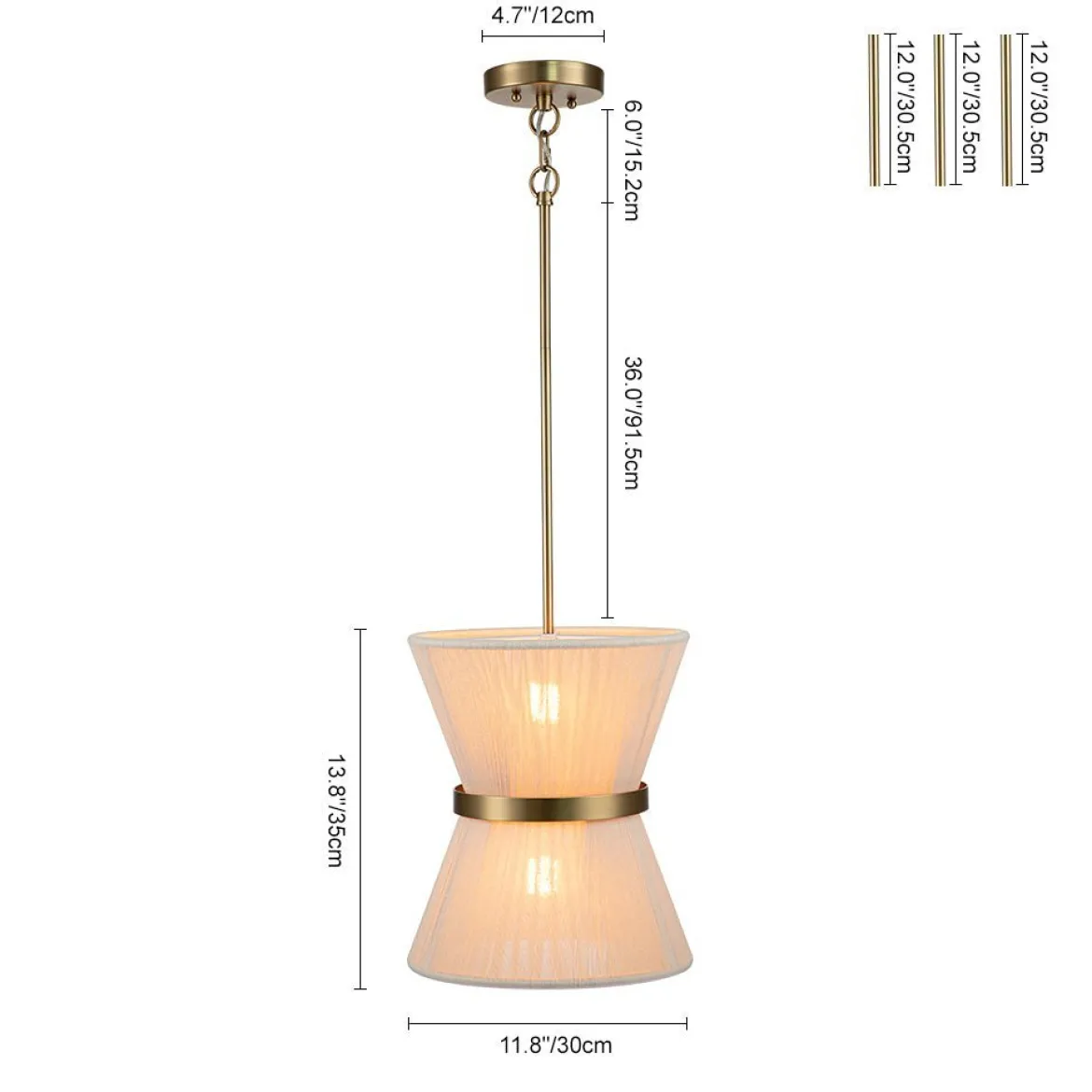 (OpenBox) Boho 2-Tier Woven Thread Tapered Drum Pendant Light