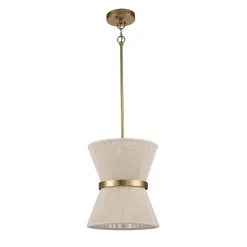 (OpenBox) Boho 2-Tier Woven Thread Tapered Drum Pendant Light