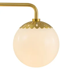 (OpenBox) Brass Daisy 3-Light Opal Glass Globe Vanity Light