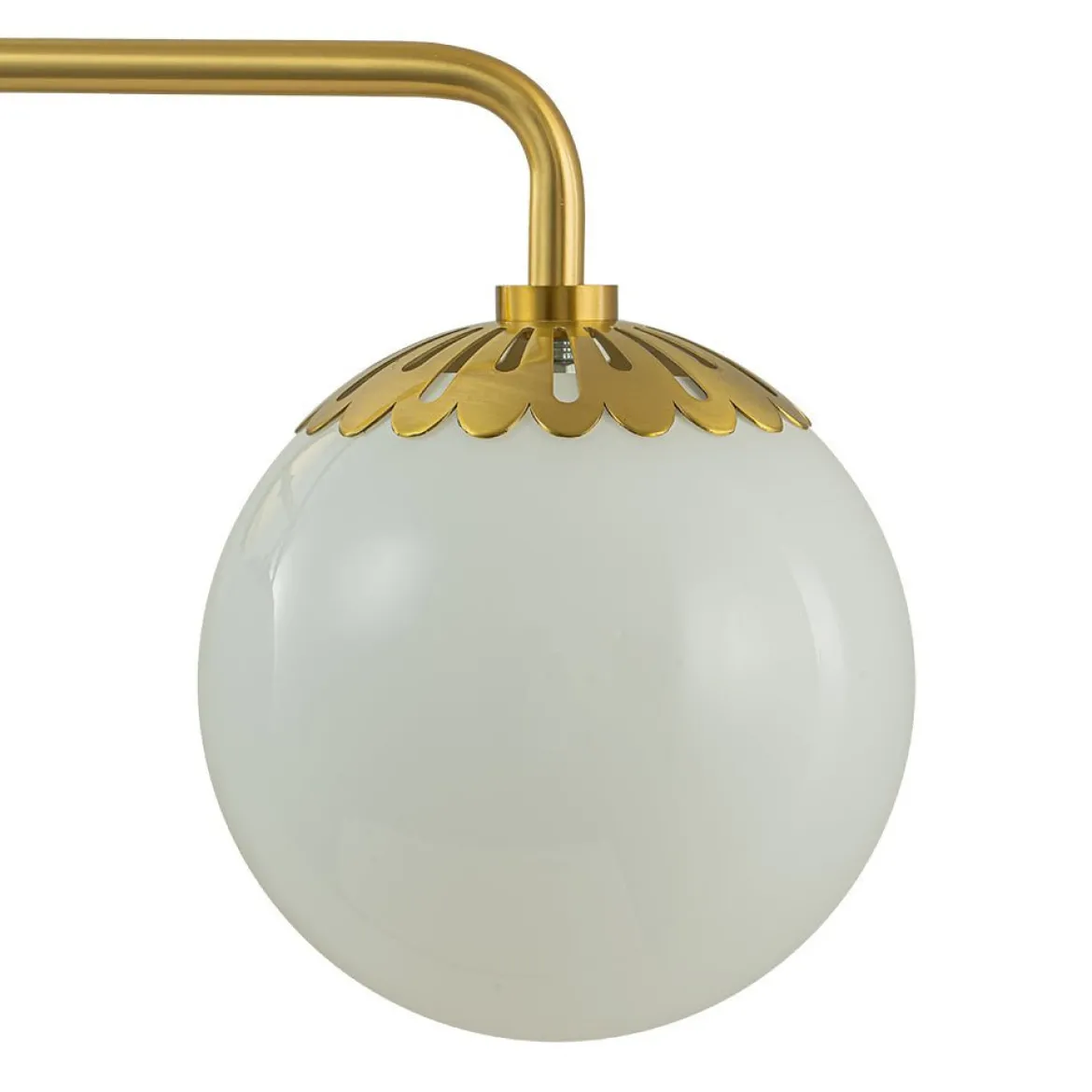 (OpenBox) Brass Daisy 3-Light Opal Glass Globe Vanity Light