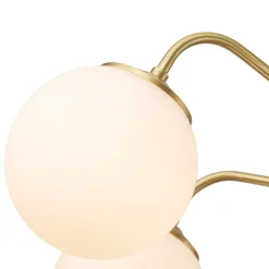 (OpenBox) Brass 6-Light Milky White Globe Round Chandelier