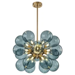 (OpenBox) Cluster Blue Glass Bubble Chandelier