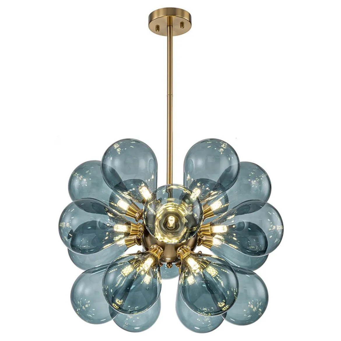 (OpenBox) Cluster Blue Glass Bubble Chandelier