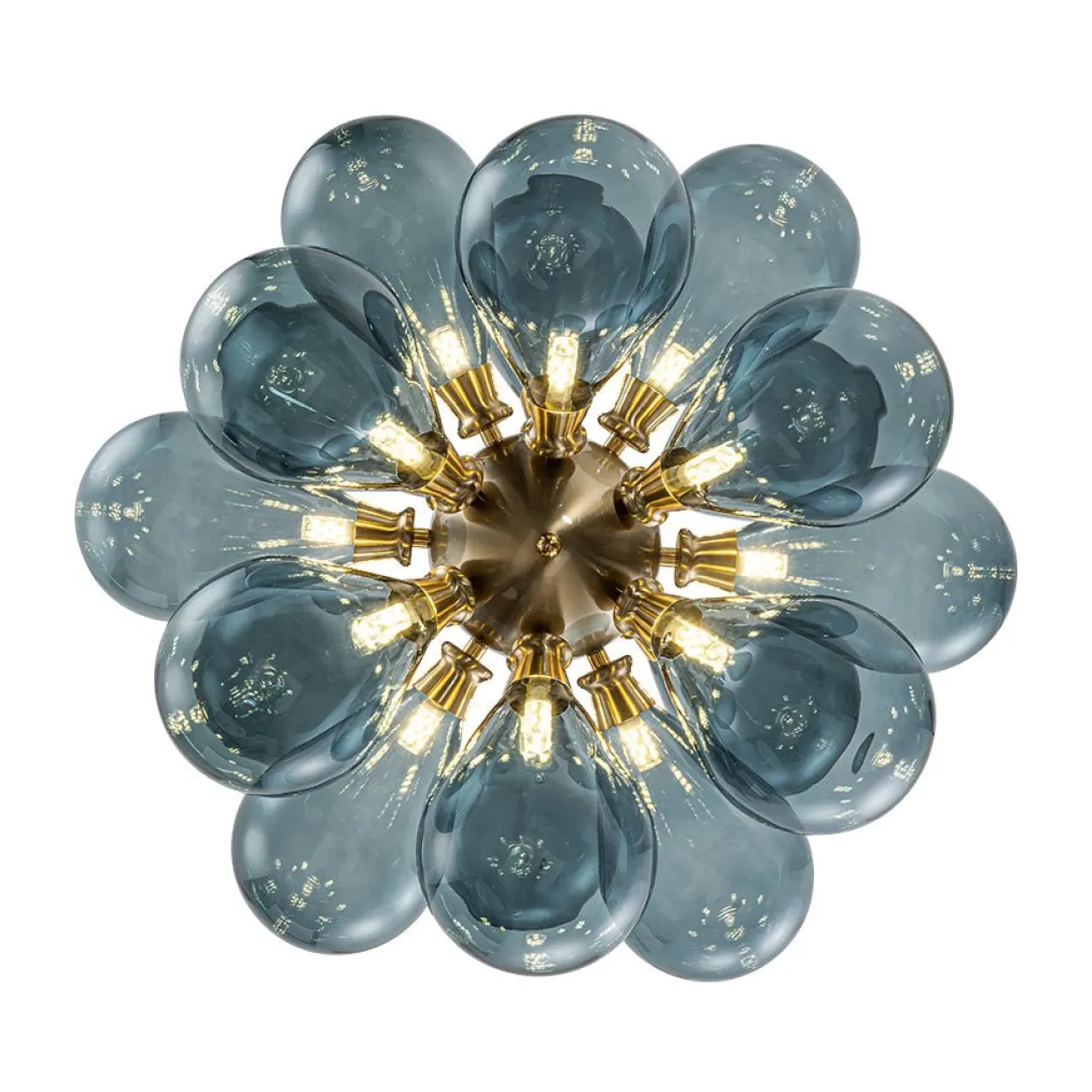 (OpenBox) Cluster Blue Glass Bubble Chandelier
