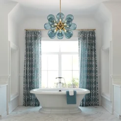 (OpenBox) Cluster Blue Glass Bubble Chandelier